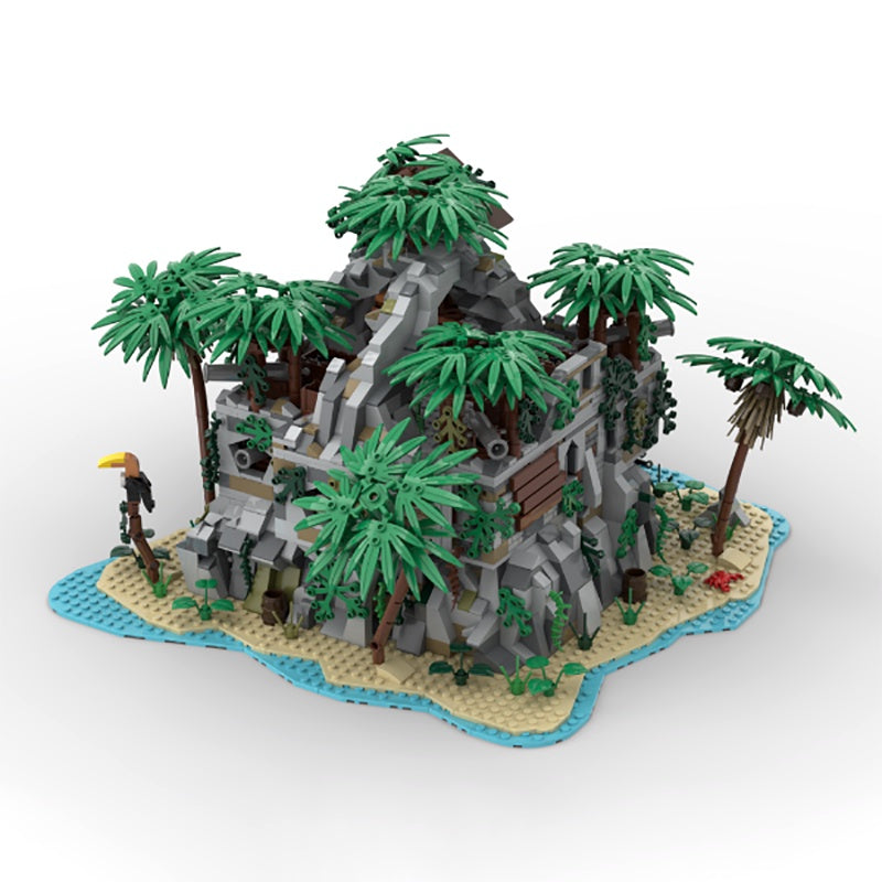 Tropical Pirate Rock Island Hideout MOC Building Kit - 2