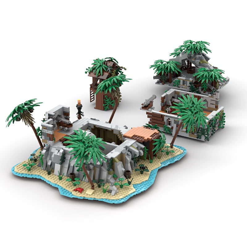 Tropical Pirate Rock Island Hideout MOC Building Kit - 4
