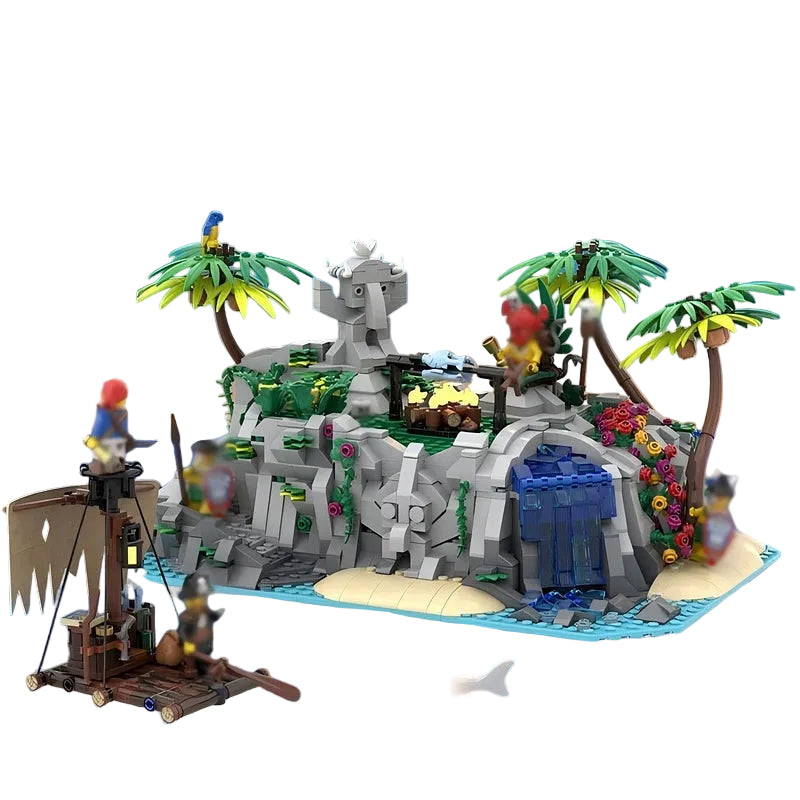 Tropical Tapu Island Pirate Building Kit | LEGO-Compatible MOC - 1