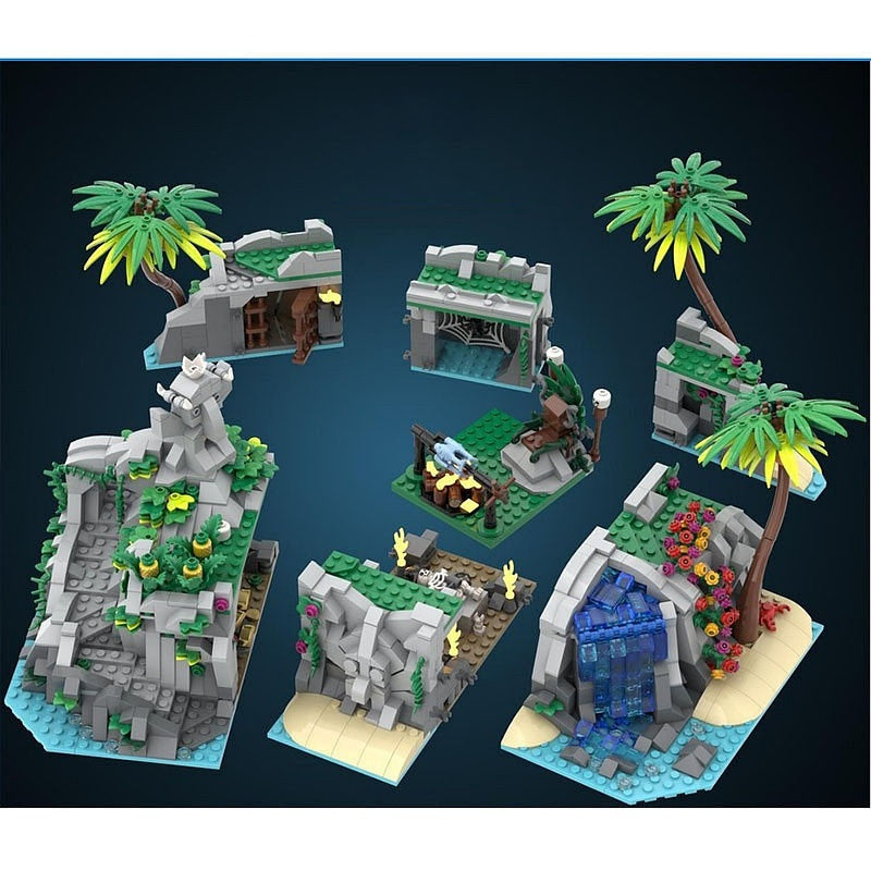 Tropical Tapu Island Pirate MOC Building Kit | Custom Island Diorama - 3