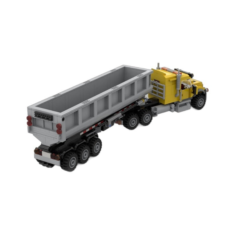 Truck & Dump Trailer MOC Building Kit | Construction Vehicle Model - 4