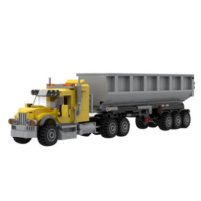 Truck & Dump Trailer MOC Building Kit | Construction Vehicle Model - 5