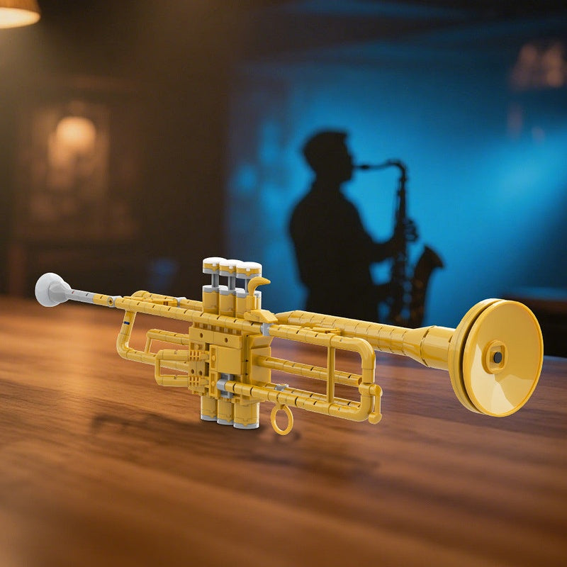 Trumpet With Working Pistons MOC Building Kit | Musical Instrument Model - 4