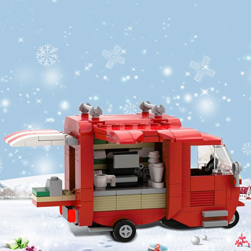Tuk-Tuk Coffee Truck MOC Building Kit | Mobile Cafe Vehicle Model - 2