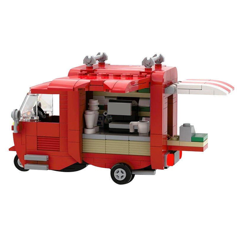 Tuk-Tuk Coffee Truck MOC Building Kit | Mobile Cafe Vehicle Model - 3