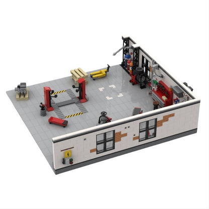 Tuning Garage Workshop with Car Lift Building Kit | LEGO-Compatible MOC - 4