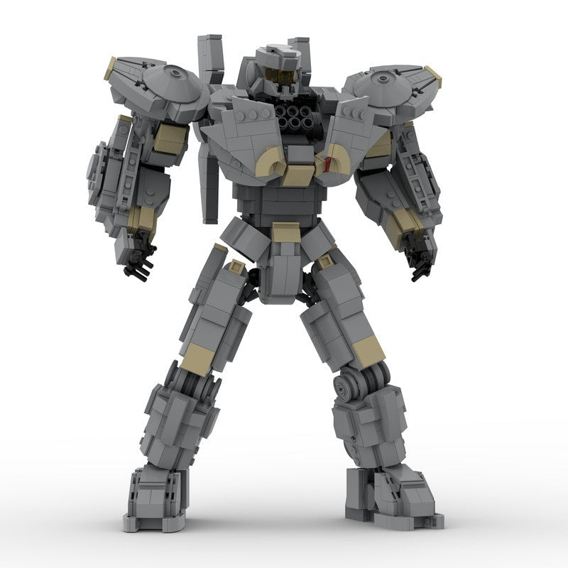 Twin-Fin Silver Mecha MOC Building Kit | Armored Mechanical Figure - 1