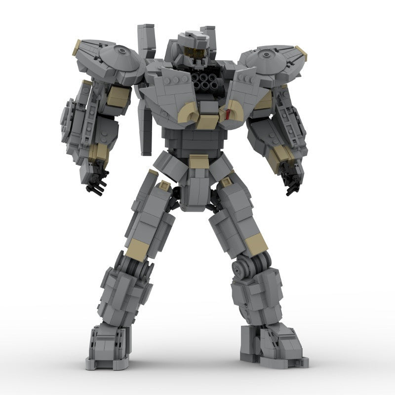 Twin-Fin Silver Mecha MOC Building Kit | Armored Mechanical Figure - 2