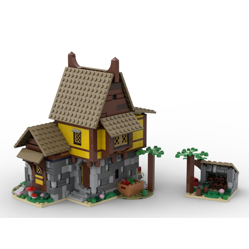 Two-Story Medieval Woodland Cottage MOC Building Kit - 2