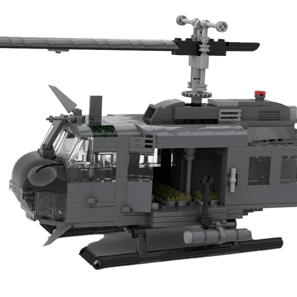 UH-1H Iroquois "Huey" Helicopter Building Kit | LEGO-Compatible MOC - 2