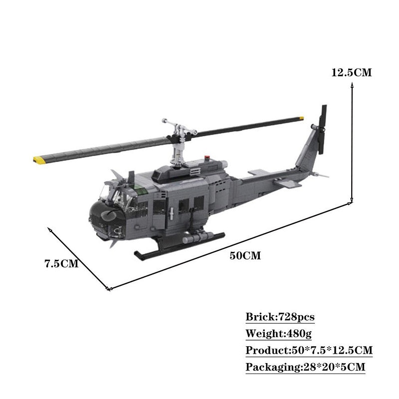 UH-1H Utility Helicopter MOC Building Kit | Military Aircraft Model - 4