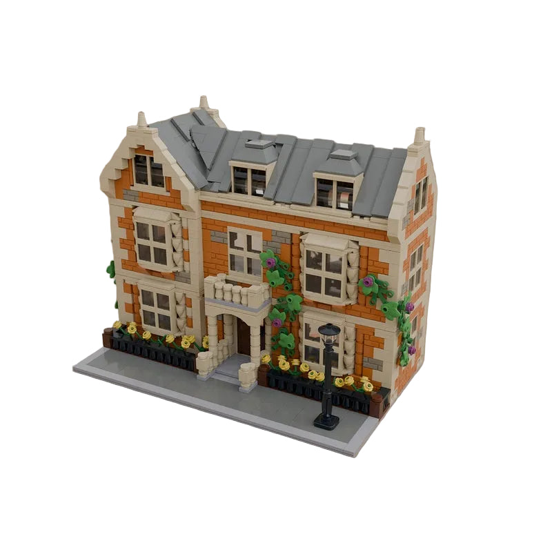 UK-Style Three-Story Townhouse MOC Architecture Building Kit - 1