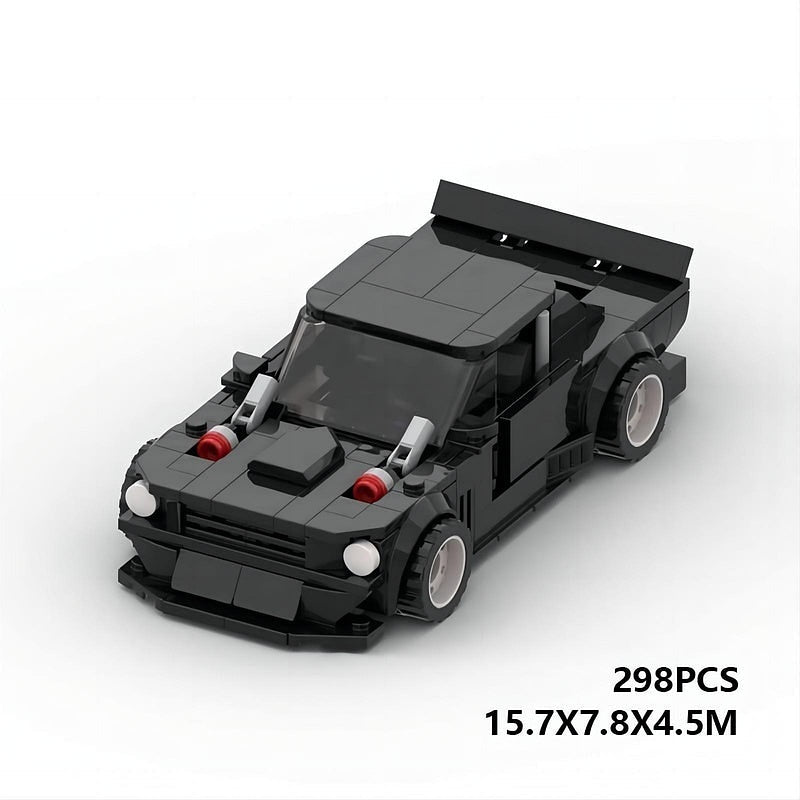 Ultimate V8 Drift Muscle Car MOC Building Kit | 8-Wide Vehicle Model - 6