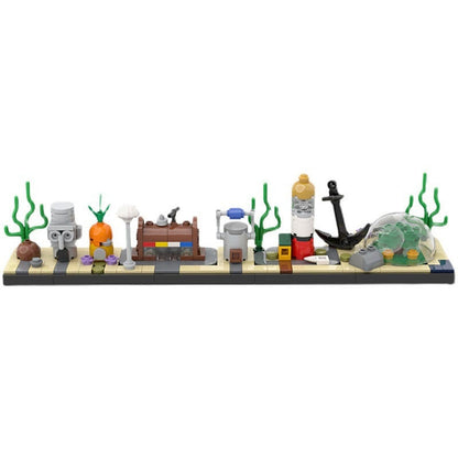 Underwater Cartoon Town Skyline MOC Architecture Building Kit - 1