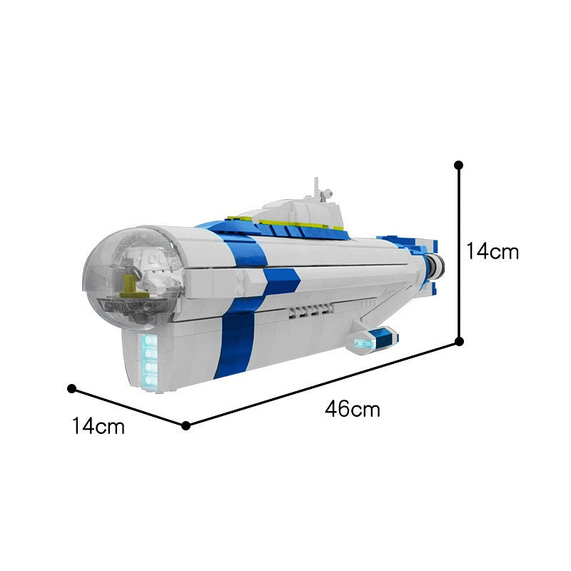 Underwater Explorer Submarine Building Kit | 1/110 Scale LEGO-Compatible MOC - 1