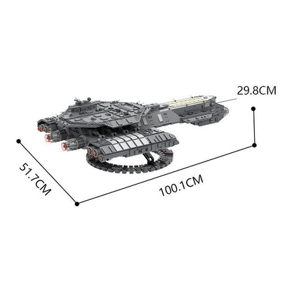 USS Daedalus Sci-Fi Battleship MOC Building Kit | Space Capital Ship - 4