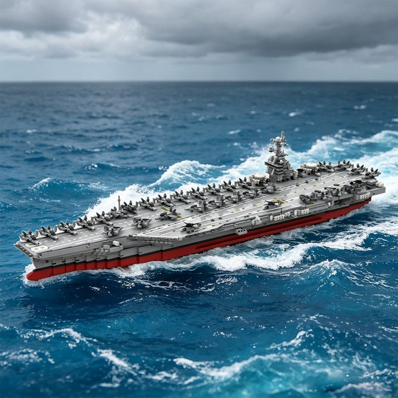 USS Enterprise CVN-80 Aircraft Carrier MOC Building Kit | Modern Warship Model - 1