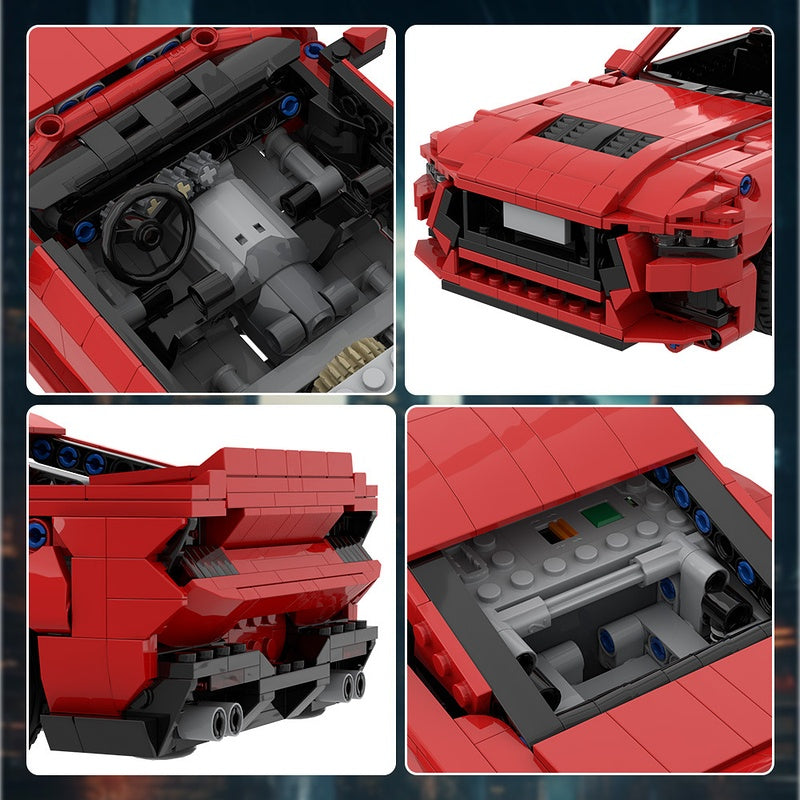V8 Muscle Car GT Building Kit | LEGO-Compatible MOC - 3