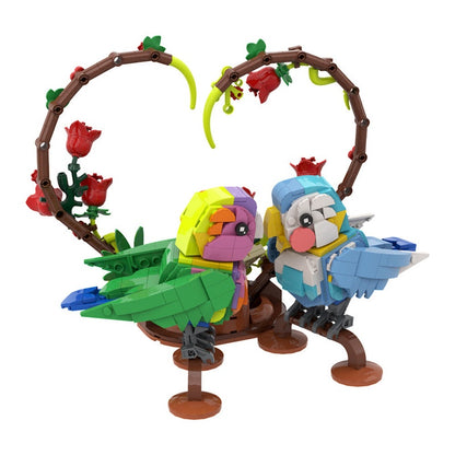 Valentine Lovebirds MOC Building Kit | Romantic Bird Display Model Set - 1