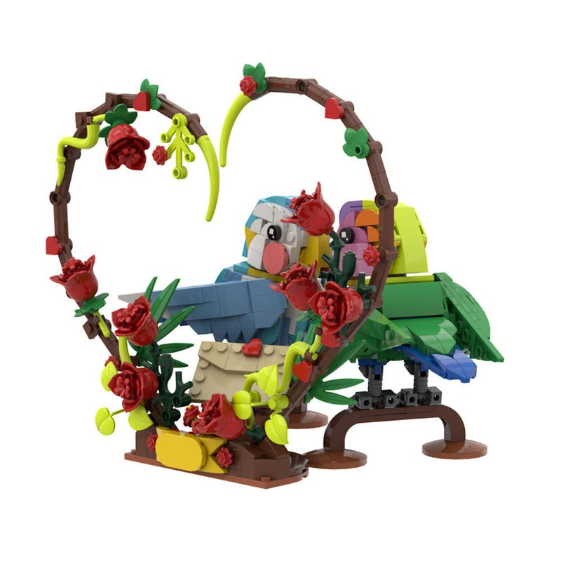 Valentine Lovebirds MOC Building Kit | Romantic Bird Display Model Set - 2