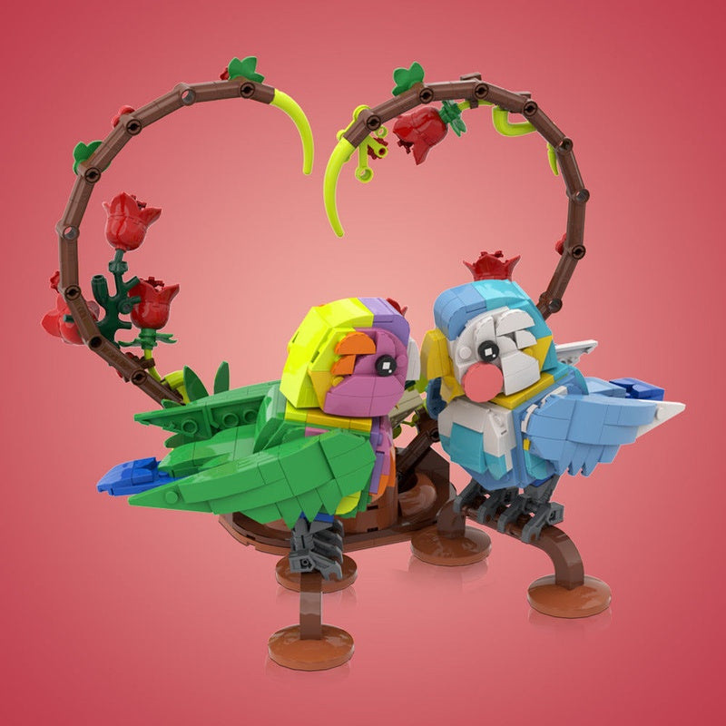 Valentine Lovebirds MOC Building Kit | Romantic Bird Display Model Set - 4