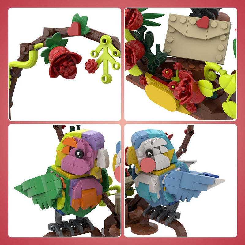 Valentine Lovebirds MOC Building Kit | Romantic Bird Display Model Set - 6
