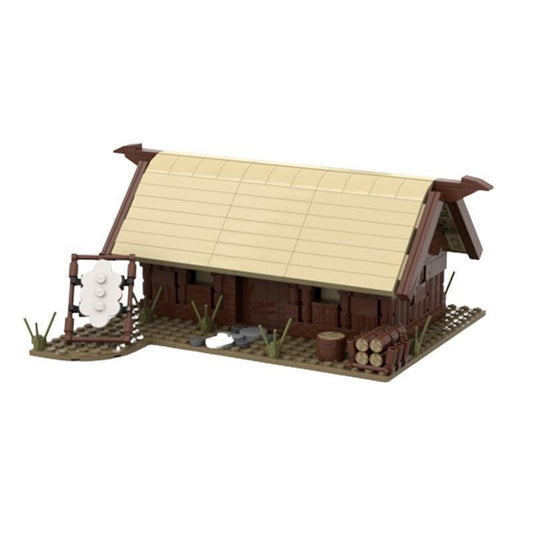Viking Hut MOC Building Kit | Nordic Village House Architecture Model - 1