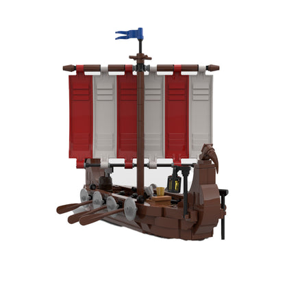 Viking Longship Building Kit | LEGO-Compatible MOC - 2