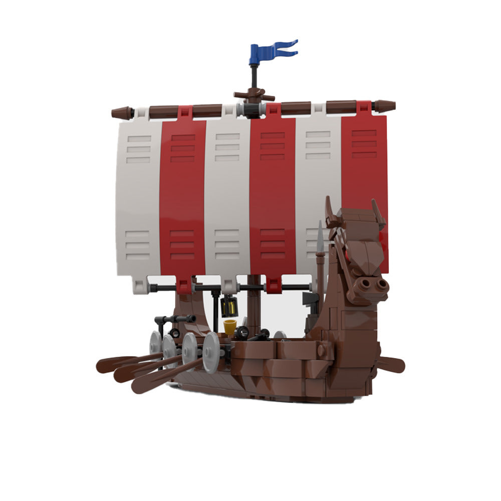 Viking Longship Building Kit | LEGO-Compatible MOC - 3