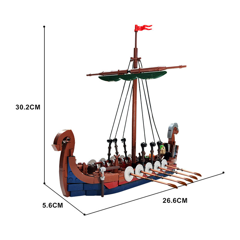 Viking Longship Building Kit | LEGO-Compatible MOC - 4