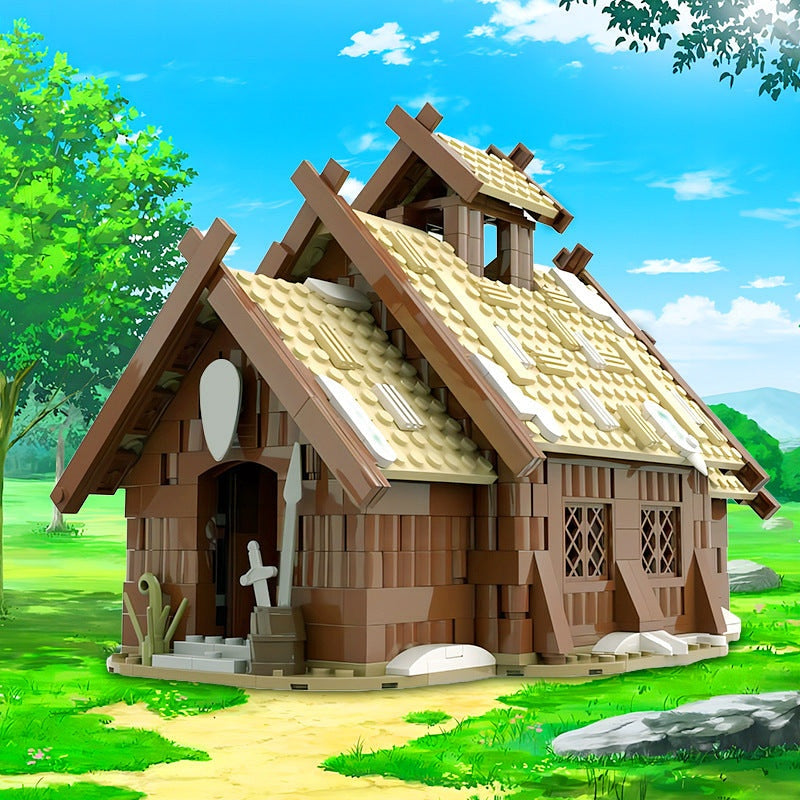 Viking Mead Hall MOC Building Kit | Nordic Village Architecture Model - 2
