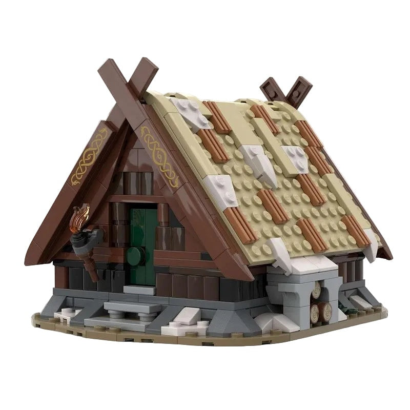 Viking Small Hut MOC Building Kit | Nordic Village Architecture Model - 1