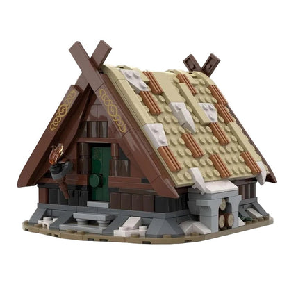 Viking Small Hut MOC Building Kit | Nordic Village Architecture Model - 1