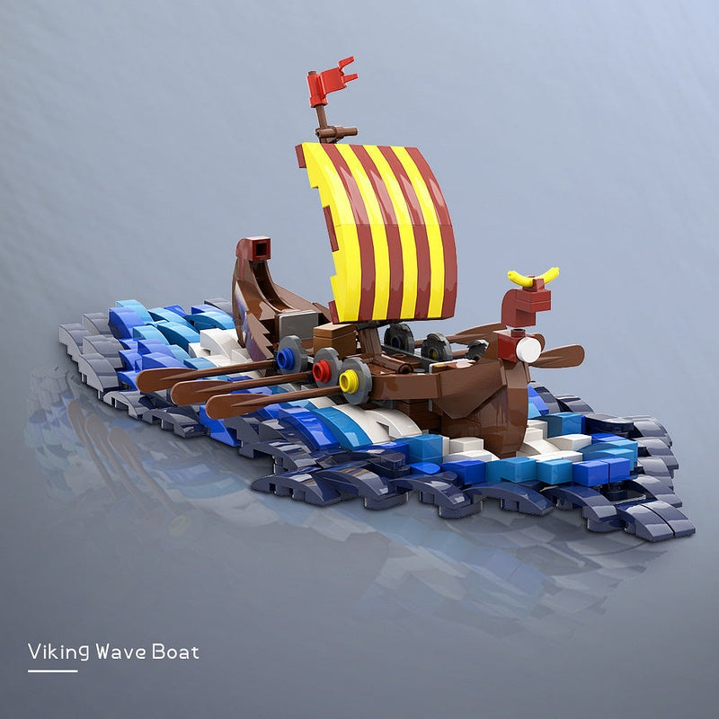 Viking Surf Boat MOC Building Kit | Nordic Adventure Ship Model - 2