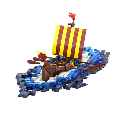 Viking Surf Boat MOC Building Kit | Nordic Adventure Ship Model - 3