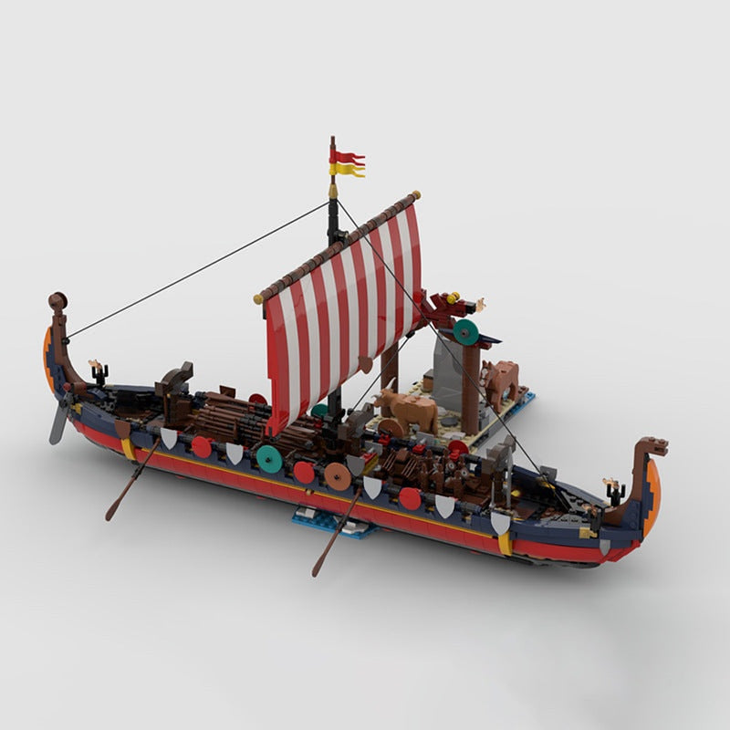 Viking Village Harbour Extension & Harbour Ship MOC Building Kit - 3