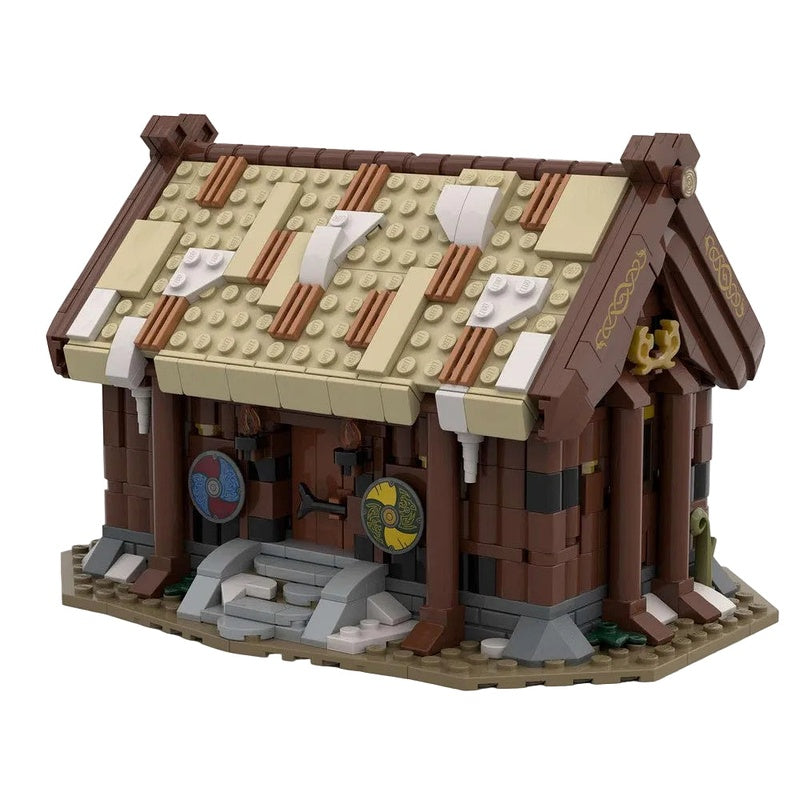 Viking Village House MOC Building Kit | Nordic Historic Architecture Model - 1