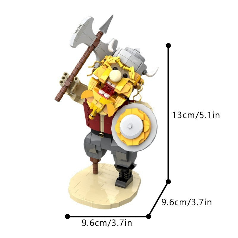 Viking Warrior Character MOC Building Kit | Nordic Figure Display Model - 4