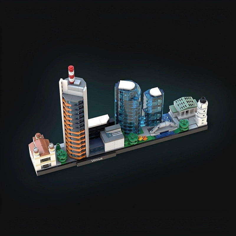 Vilnius Skyline MOC City Postcard Building Kit | Skyline Display Model - 2