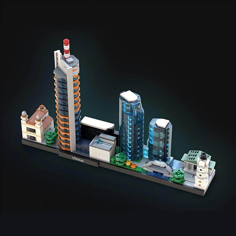 Vilnius Skyline MOC City Postcard Building Kit | Skyline Display Model - 3
