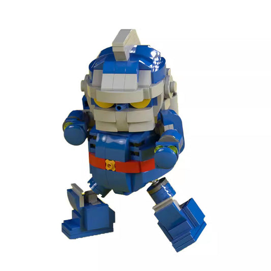 Vintage Blue Giant Robot Building Kit | LEGO-Compatible MOC - 1