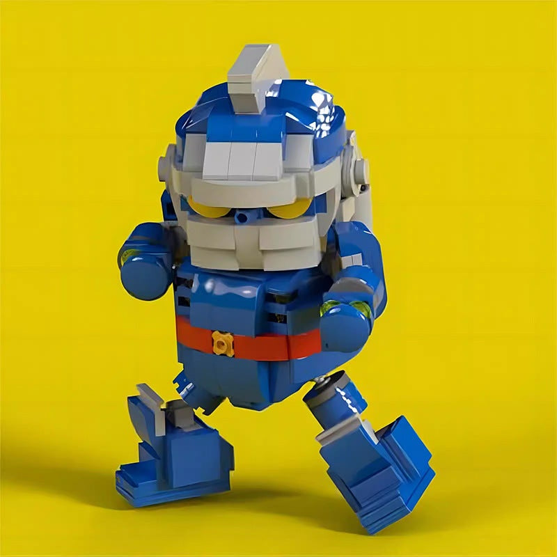 Vintage Blue Giant Robot MOC Building Kit | Retro Mecha Figure - 2