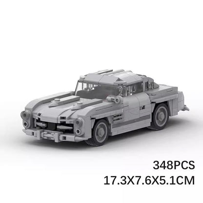 Vintage Gullwing Coupe Classic German Sports Car Building Kit | LEGO-Compatible MOC - 8