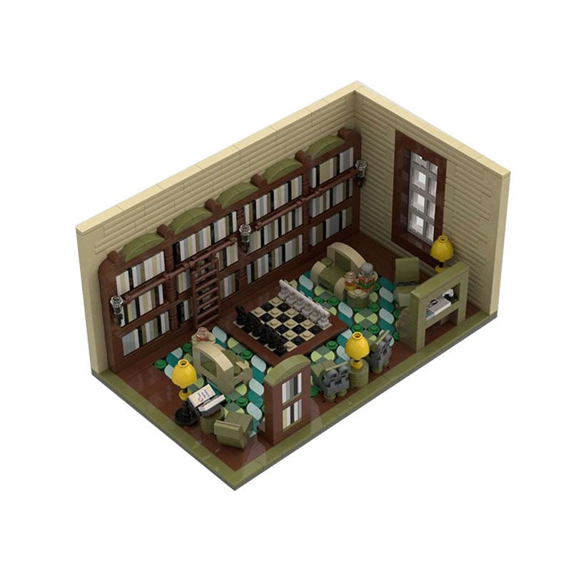 Vintage Library MOC Building Kit | Classic City Architecture Model - 1