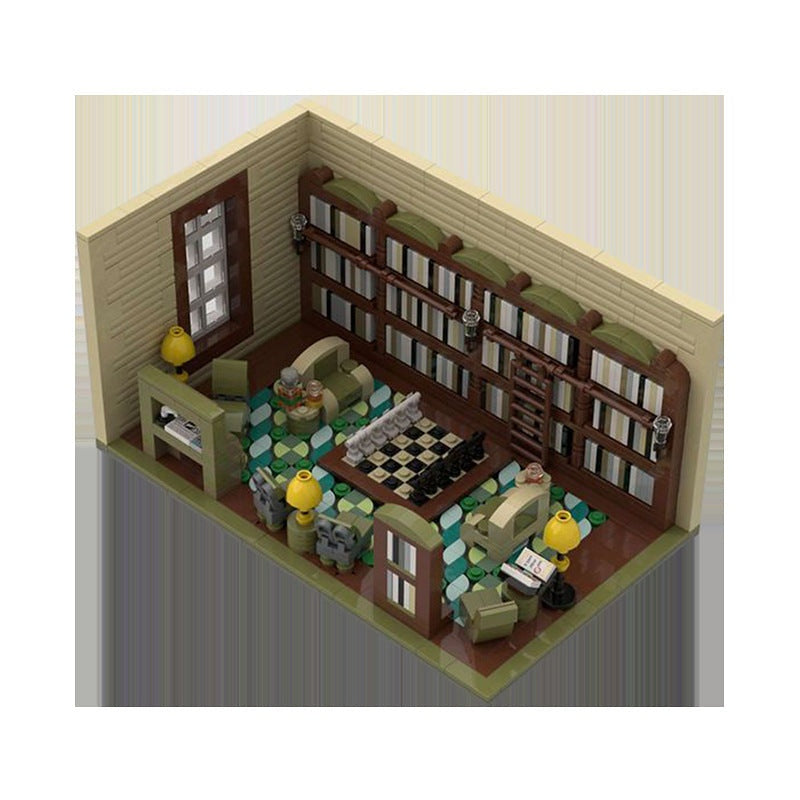 Vintage Library MOC Building Kit | Classic City Architecture Model - 3