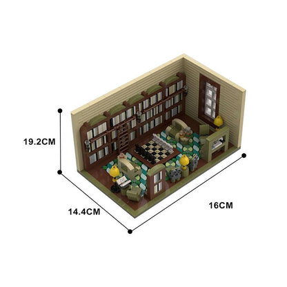 Vintage Library MOC Building Kit | Classic City Architecture Model - 4