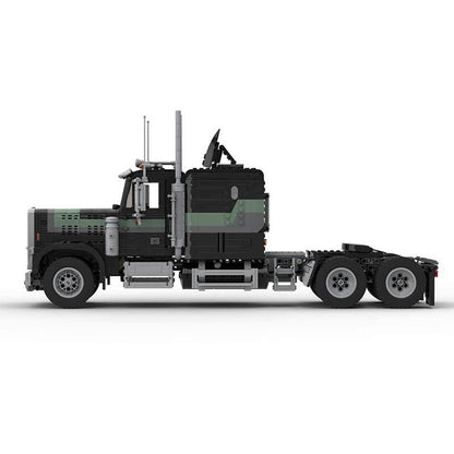 Vintage Long-Nose Heavy Truck MOC Building Kit | Classic Vehicle Model - 2