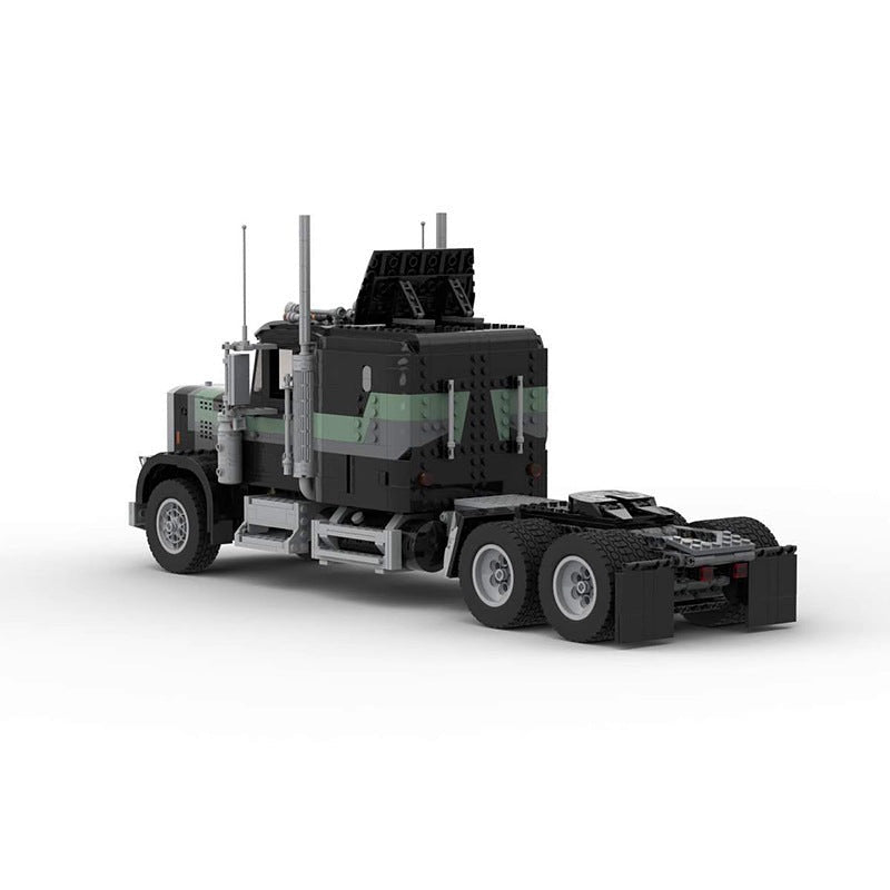 Vintage Long-Nose Heavy Truck MOC Building Kit | Classic Vehicle Model - 3