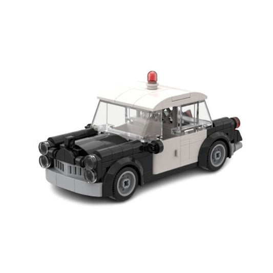 Vintage Police Car MOC Building Kit | Mini Figure Scale Patrol Vehicle - 1