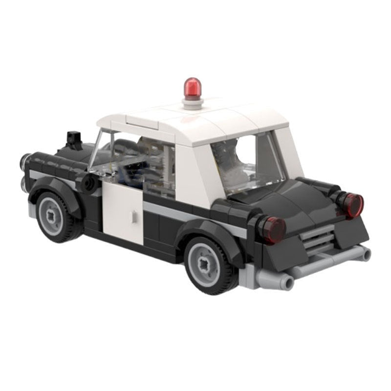 Vintage Police Car MOC Building Kit | Mini Figure Scale Patrol Vehicle - 2